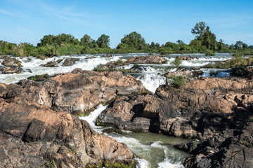 Fototapeta na wymiar Somphamit Waterfalls or Liphi Waterfalls at Don Khone island in Laos