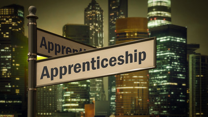 Obraz premium Street Sign to Apprenticeship