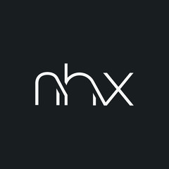 Letters N H X Joint logo icon vector element.