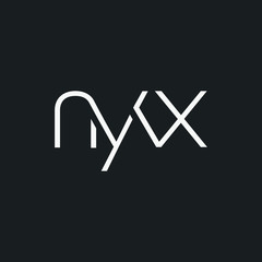 Letters N Y X Joint logo icon vector element.