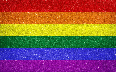 Sparkling pride rainbow colored flag - obrazy, fototapety, plakaty