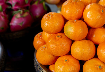 fresh orange fruits on table, It is a healthy fruits.