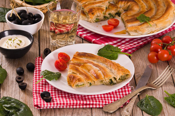 Spanakopita, greek spinach pie. 