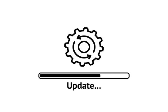 Loading process. Update system icon. Concept of upgrade application progress icon for graphic and web design. Upgrade Update system icon.