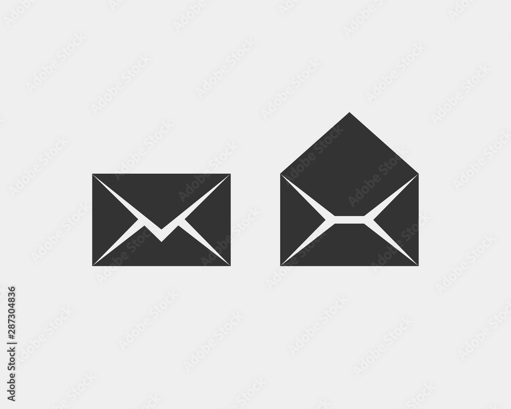 Poster set envelop icons letter. envelope icon vector template. mail symbol element. mailing sign for web o