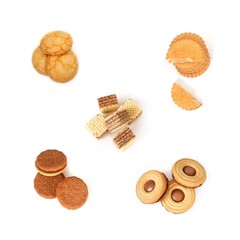 Set of cookies isolated on white background
