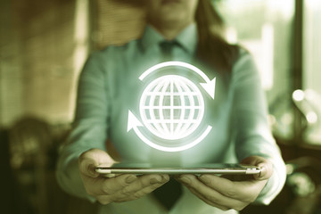 World map connected, social network, globalization business, soc. World map point, line,...