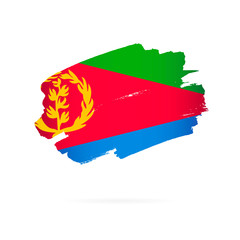 Flag of Eritrea. Vector illustration. Brush strokes