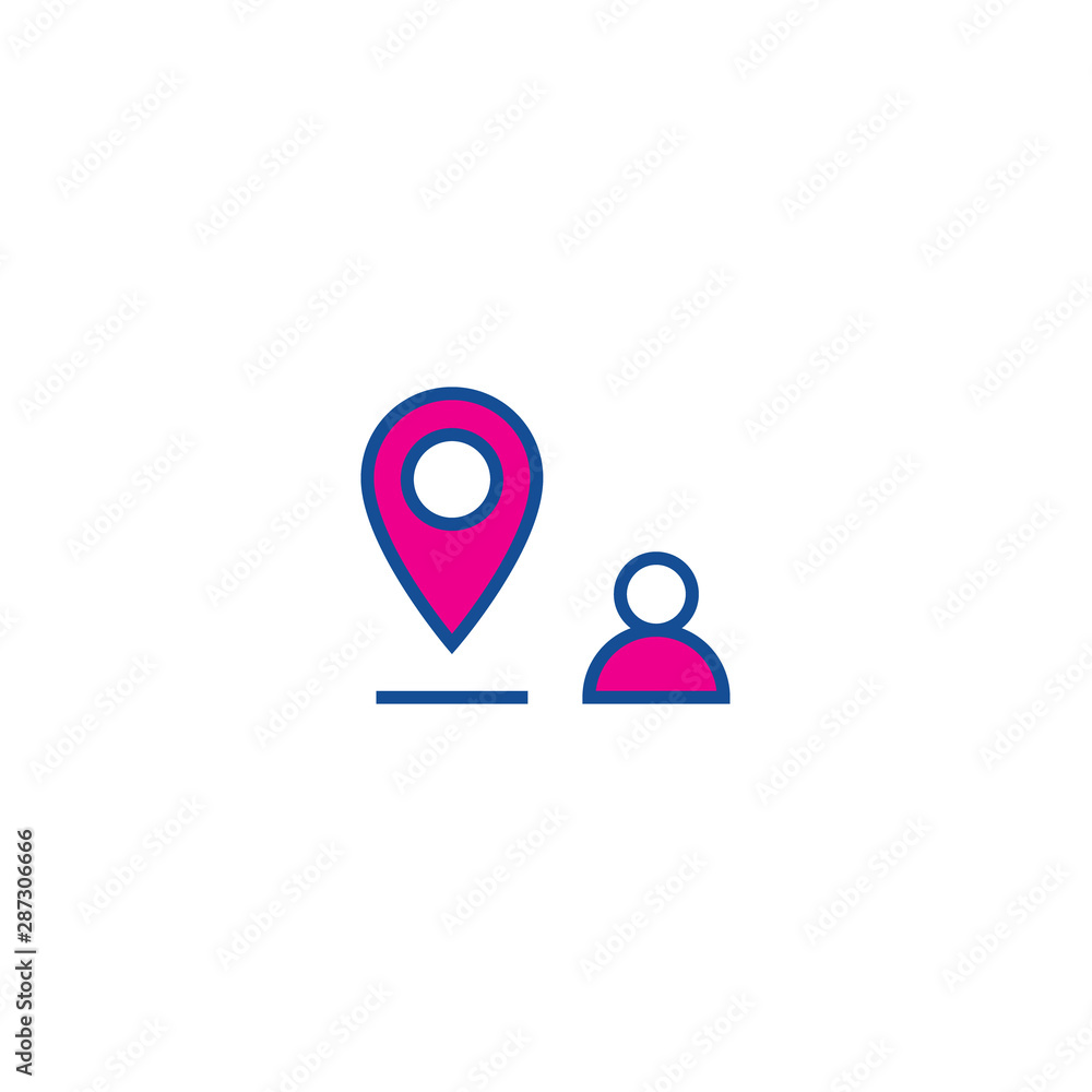 Poster gps line icon in abstract style. graphic background communication. vector outline stroke. modern cit