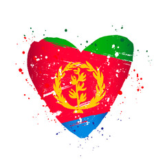 Flag of Eritrea in the form of a big heart.