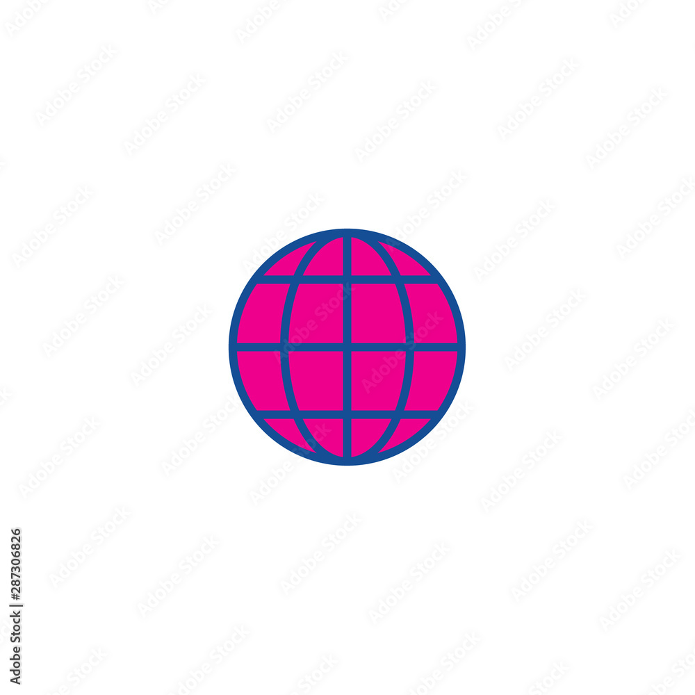 Poster flat icon with world line icon. black africa map. australia map icon. global network connection. com