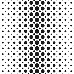Monochrome halftone circle pattern background - abstract geometrical vector design