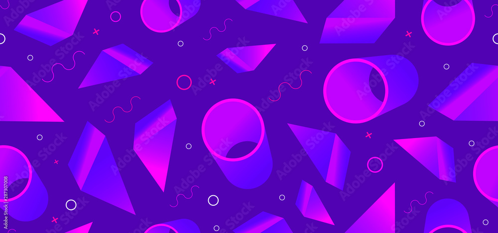 Poster background seamless pattern with abstract shapes vector illustration colorful design modern geometri