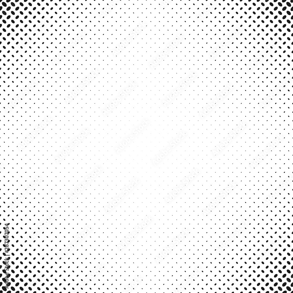 Poster monochrome repeating halftone diagonal ellipse pattern background design - abstract vector design
