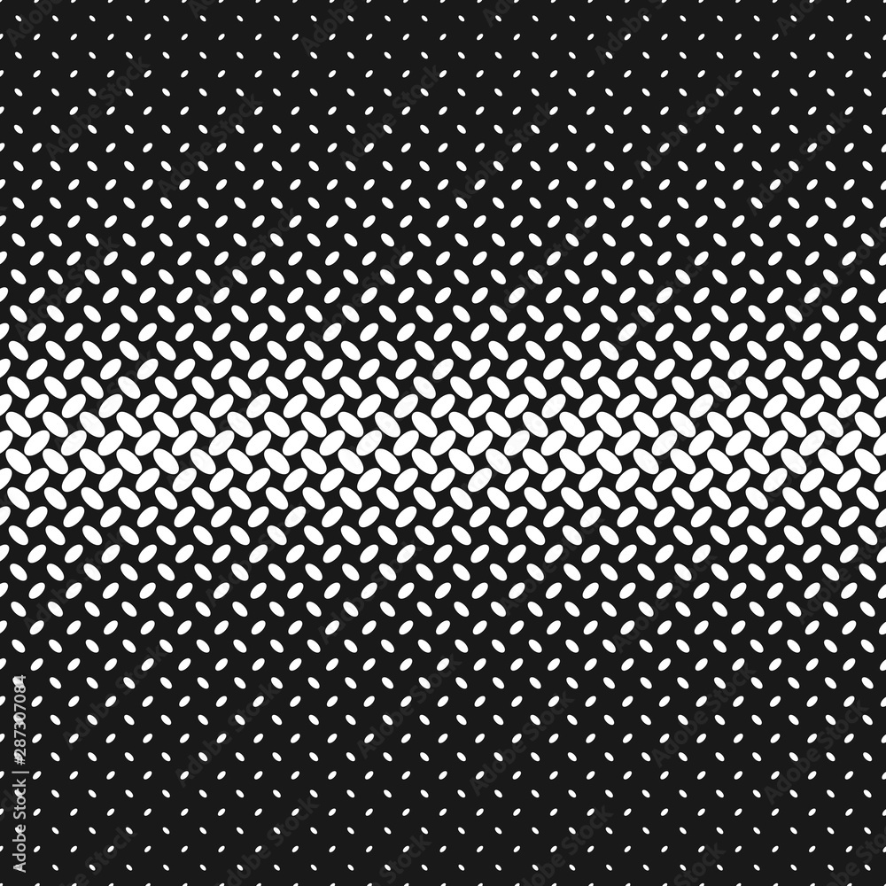 Poster monochrome geometrical halftone ellipse pattern background design - abstract vector design