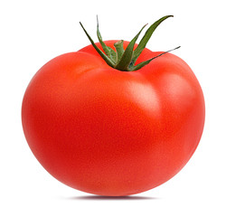 Fresh tomato isolated on white background with clipping path