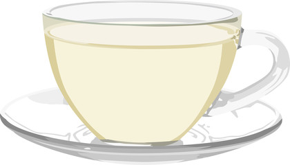 透明カップに入れたハーブティーのイラスト