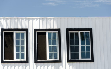 Graphic white and black exterior details of a house  at Balboa island
