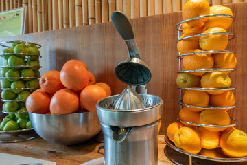Fresh fruit and juicer