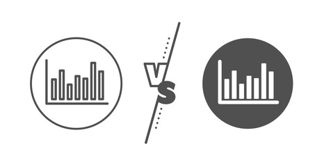 Financial graph sign. Versus concept. Column chart line icon. Stock exchange symbol. Business investment. Line vs classic bar diagram icon. Vector