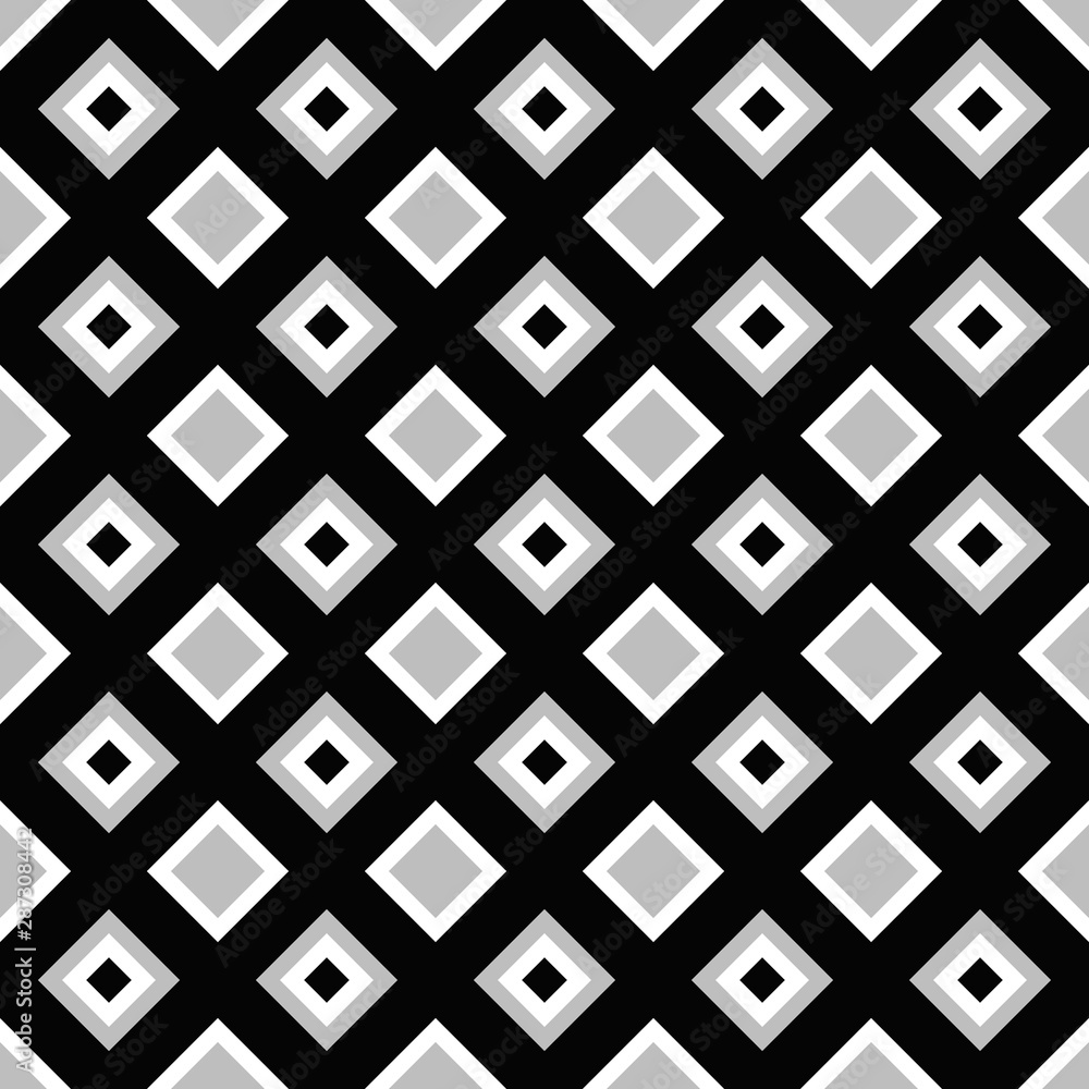 Poster monochrome geometrical repeating pattern - vector square background design