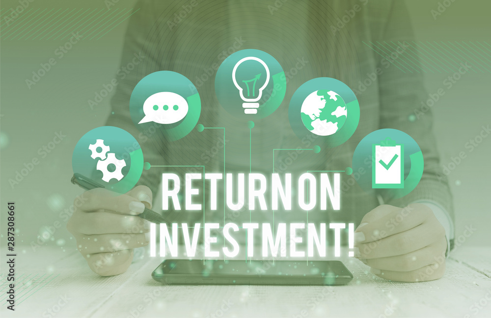 Aufkleber conceptual hand writing showing return on investment. concept meaning perforanalysisce measure used 