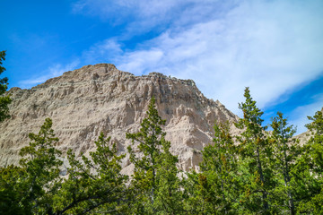 Rocky landscape of the beautiful Badlands National Park, South Dakota