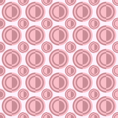 Simple seamless circle pattern background design - pink vector graphic