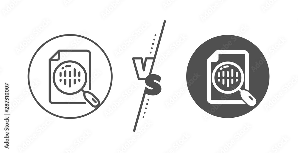 Poster analytics graph sign. versus concept. diagram chart line icon. market analytics symbol. line vs clas