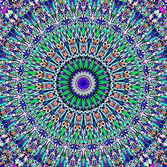 Multicolored flower mandala background - floral circular vector graphic design