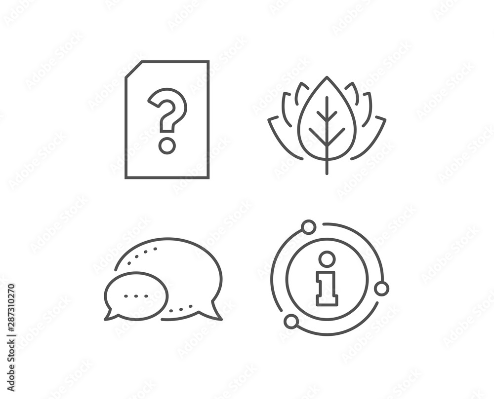 Poster unknown document line icon. chat bubble, info sign elements. file with question mark sign. untitled 