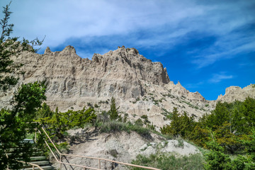 Fototapeta na wymiar A gorgeous view of the rocky landscape of Badlands National Park, South Dakota