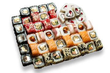 sushi set isolated on white background