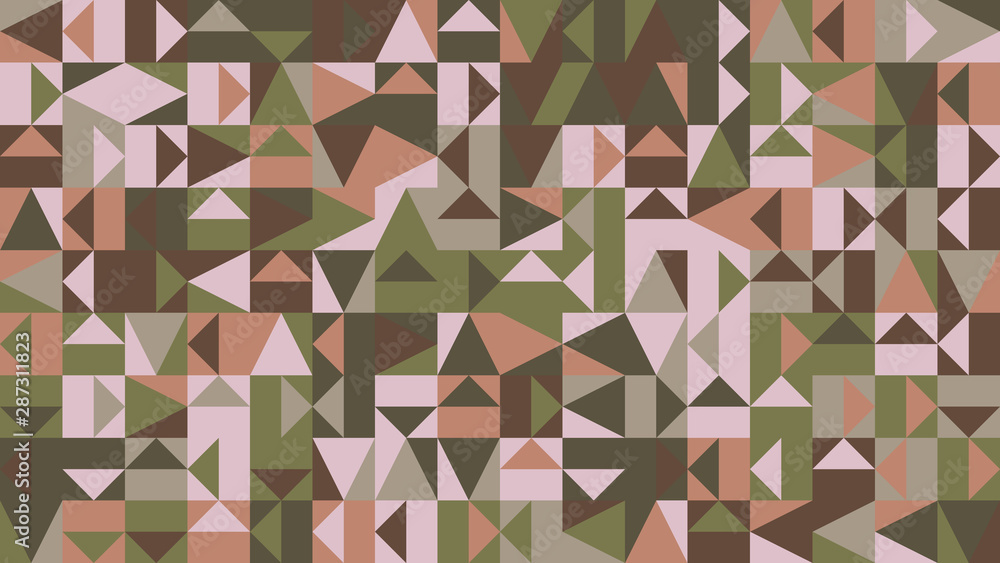 Poster Geometrical triangle mosaic pattern background - polygonal colorful abstract vector graphic from triangles