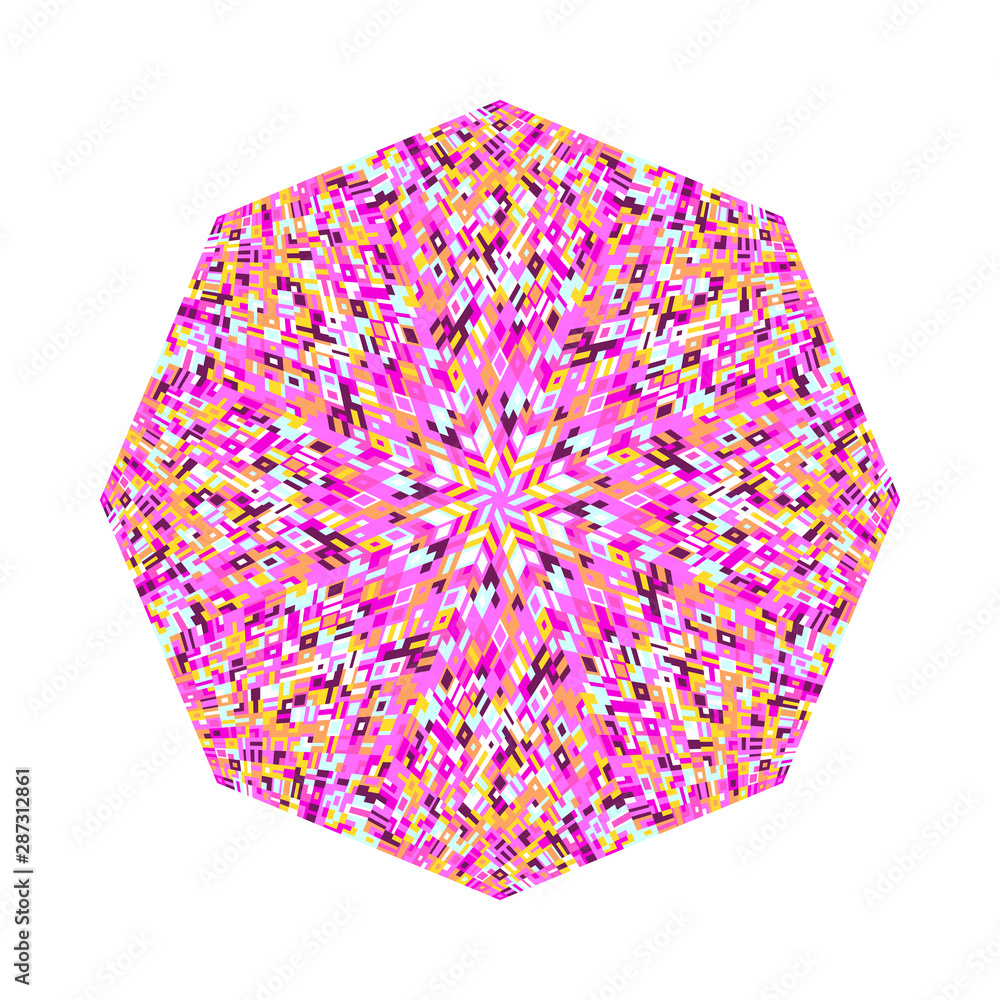 Poster abstract mosaic octagon polygon shape - octagonal geometrical colorful vector design element on whit