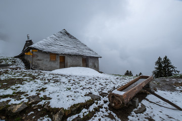 Chalet in Switzerland Alps mountains