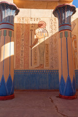 Egyptian colored ornament on the wall