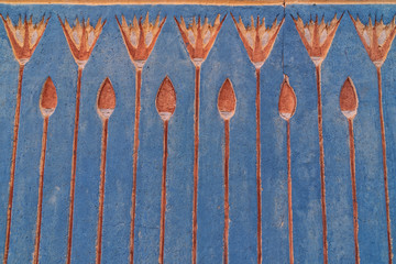 Egyptian colored ornament on the wall