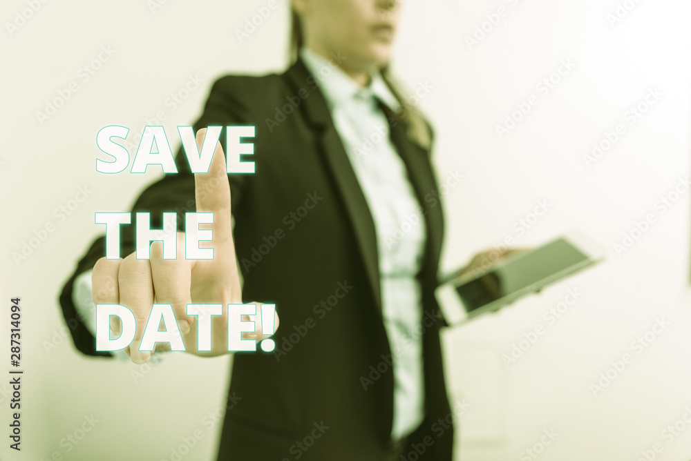Poster conceptual hand writing showing save the date. concept meaning organizing events well make day speci