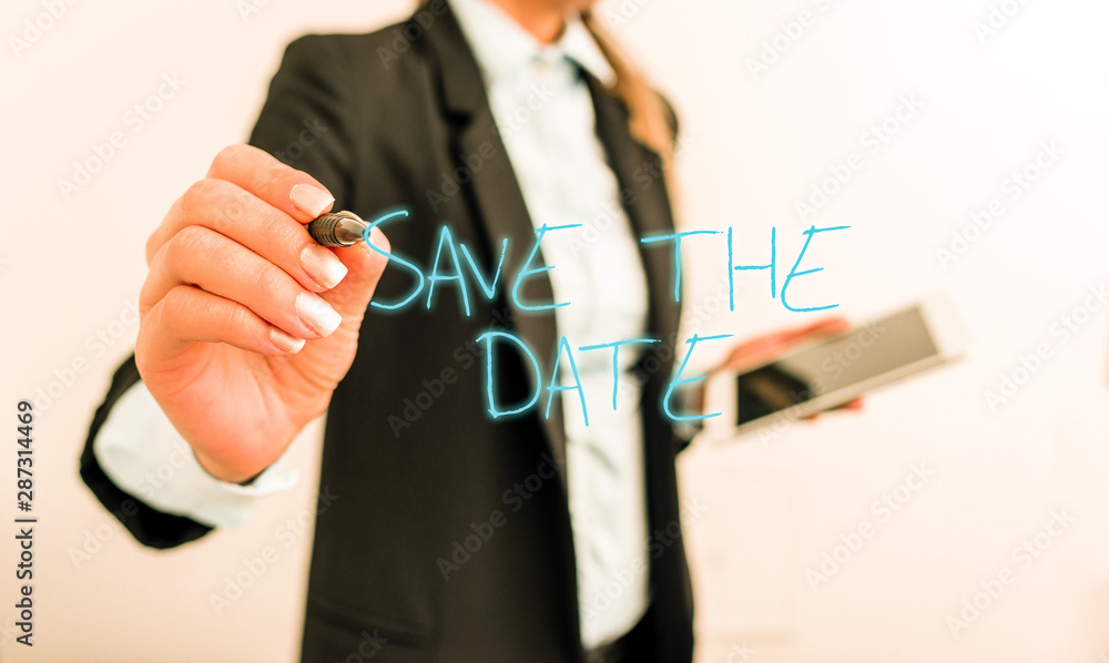 Poster writing note showing save the date question. business concept for asking someone to remember specifi
