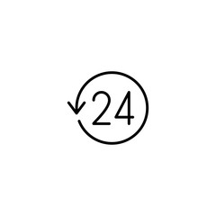 24 hours support all time icon vector illustration