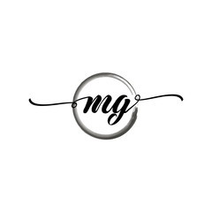 MG initial handwriting logo template. round logo in watercolor color with handwritten letters in the middle. Handwritten logos are used for, weddings, fashion, jewelry, boutiques and business