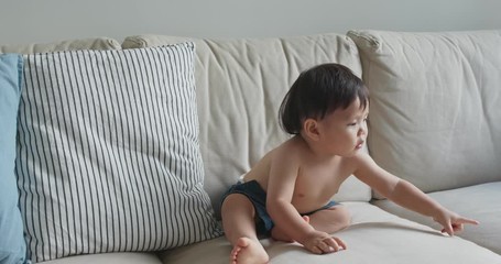 Little baby play at home