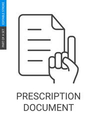 Flat prescription document icon for web page design