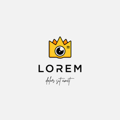 King Camera Logo Template Vector Design Icon