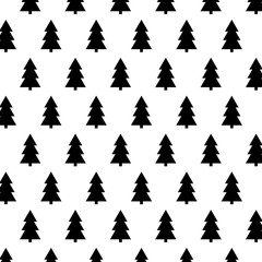 Fototapeta premium Christmas tree icon seamless pattern background