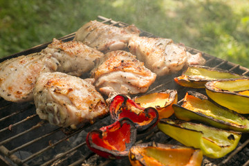 Grilled Vegetables And Poultry