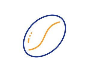 Tasty seed sign. Coffee beans line icon. Vegan drink symbol. Colorful outline concept. Blue and orange thin line coffee beans icon. Vector