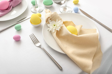 Beautiful table setting for Easter celebration