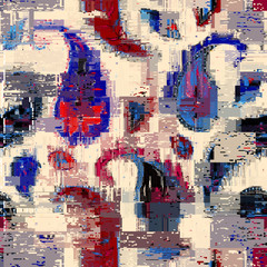 Naklejka premium Vector image with imitation of grunge datamoshing texture.
